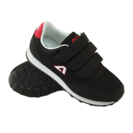 American Club Scarpe sportive Sneakers nere americane in velcro rosso nero 3