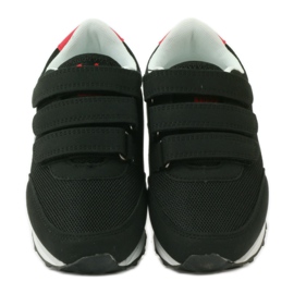 American Club Scarpe sportive Sneakers nere americane in velcro rosso nero 4