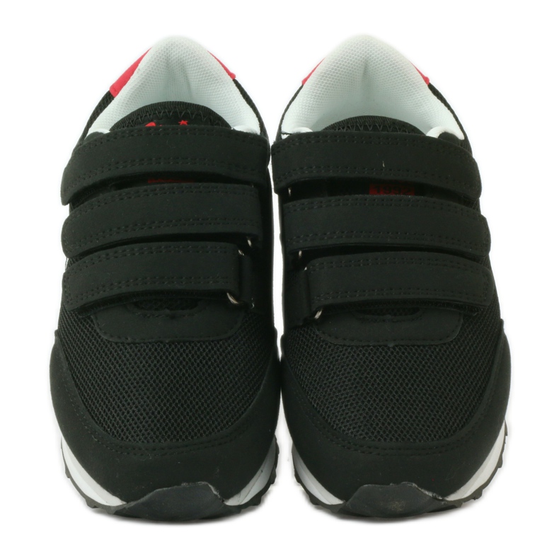 American Club Scarpe sportive Sneakers nere americane in velcro rosso nero 4