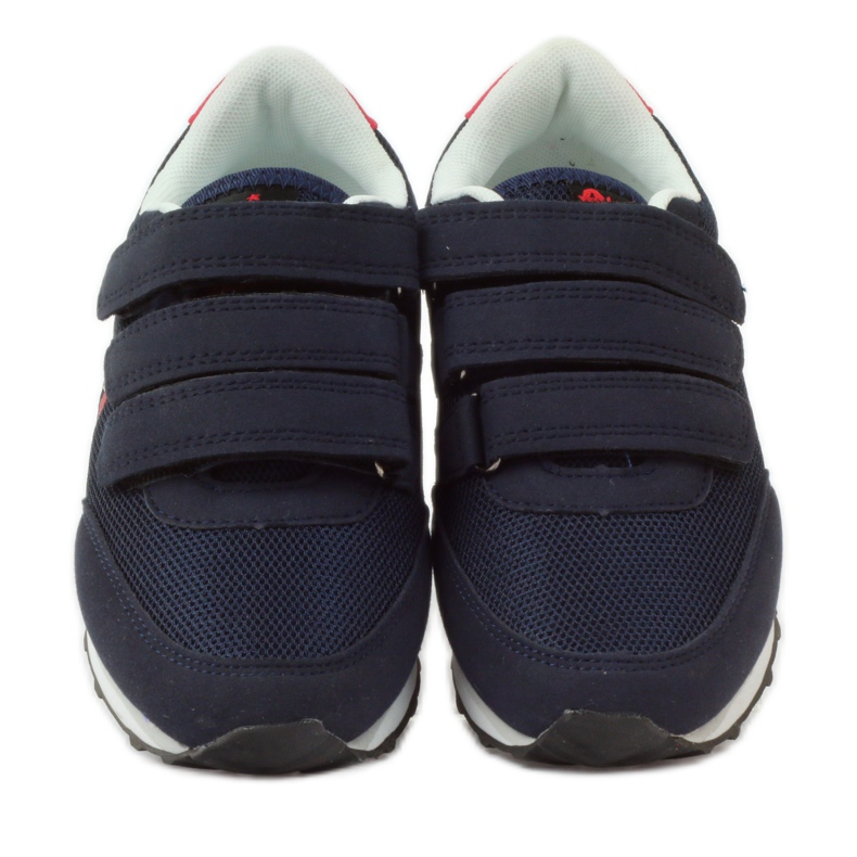 American Club Sneakers sportive con velcro blu navy americane rosso 4