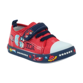 American Club Sneaker americane con soletta in pelle blu navy rosso 1