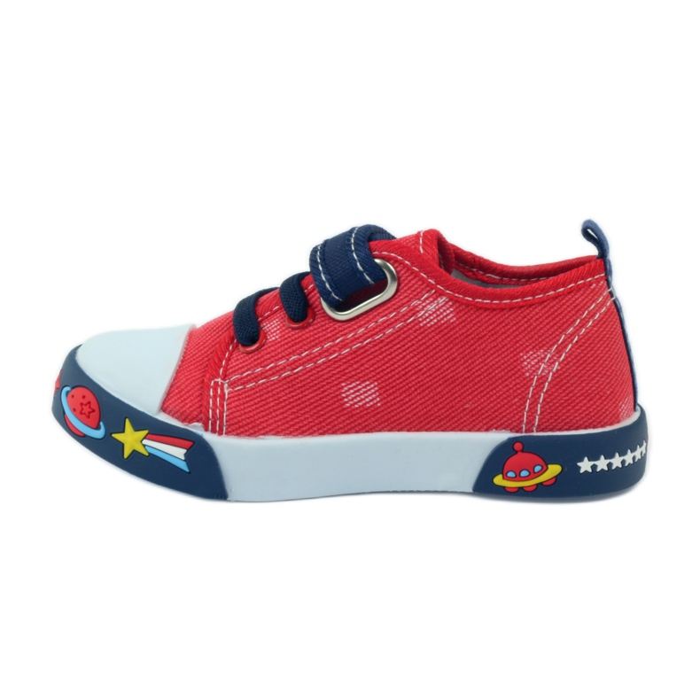 American Club Sneaker americane con soletta in pelle blu navy rosso 2