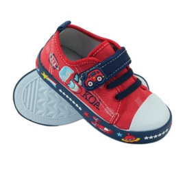 American Club Sneaker americane con soletta in pelle blu navy rosso 3