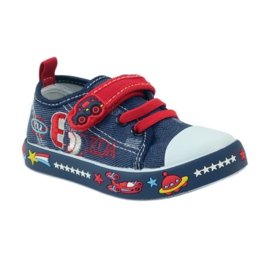 American Club Sneaker americane con soletta in pelle blu navy rosso 1