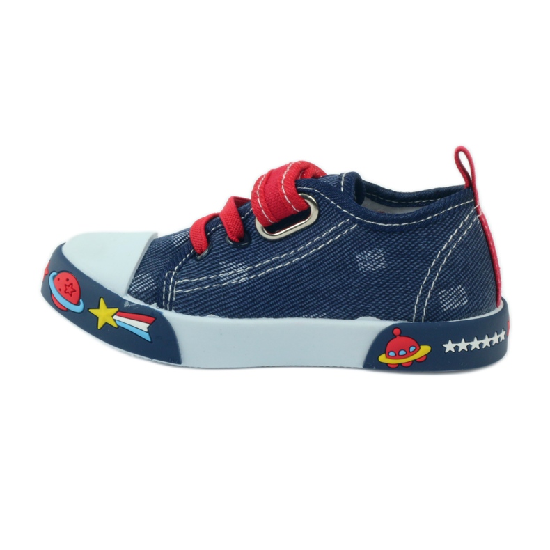 American Club Sneaker americane con soletta in pelle blu navy rosso 2