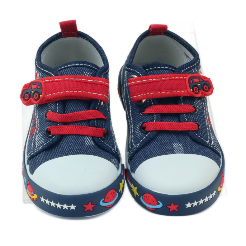 American Club Sneaker americane con soletta in pelle blu navy rosso 4