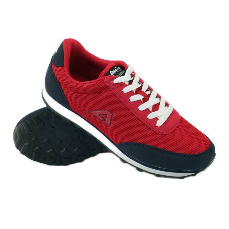 American Club Scarpe sportive allacciate da uomo di colore rosso americano blu navy 3