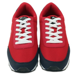 American Club Scarpe sportive allacciate da uomo di colore rosso americano blu navy 4