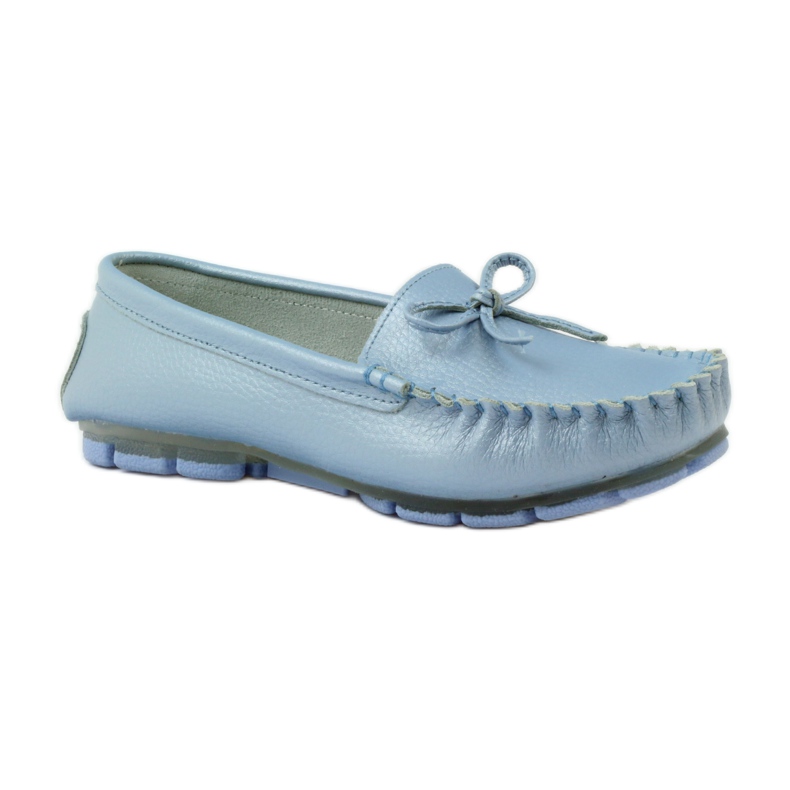Mocassini in pelle con fiocco Filippo 004 blu 1