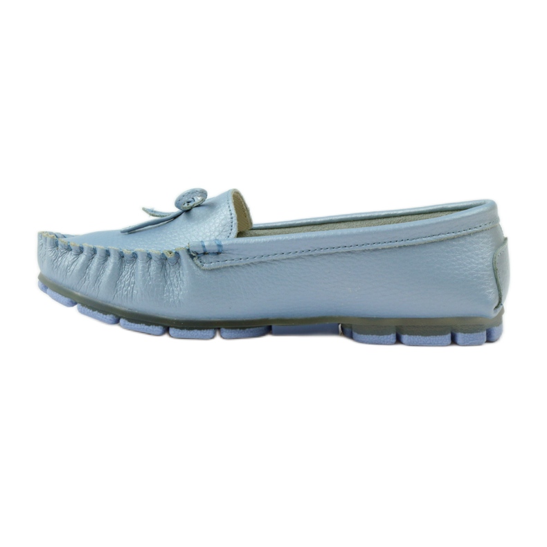 Mocassini in pelle con fiocco Filippo 004 blu 2