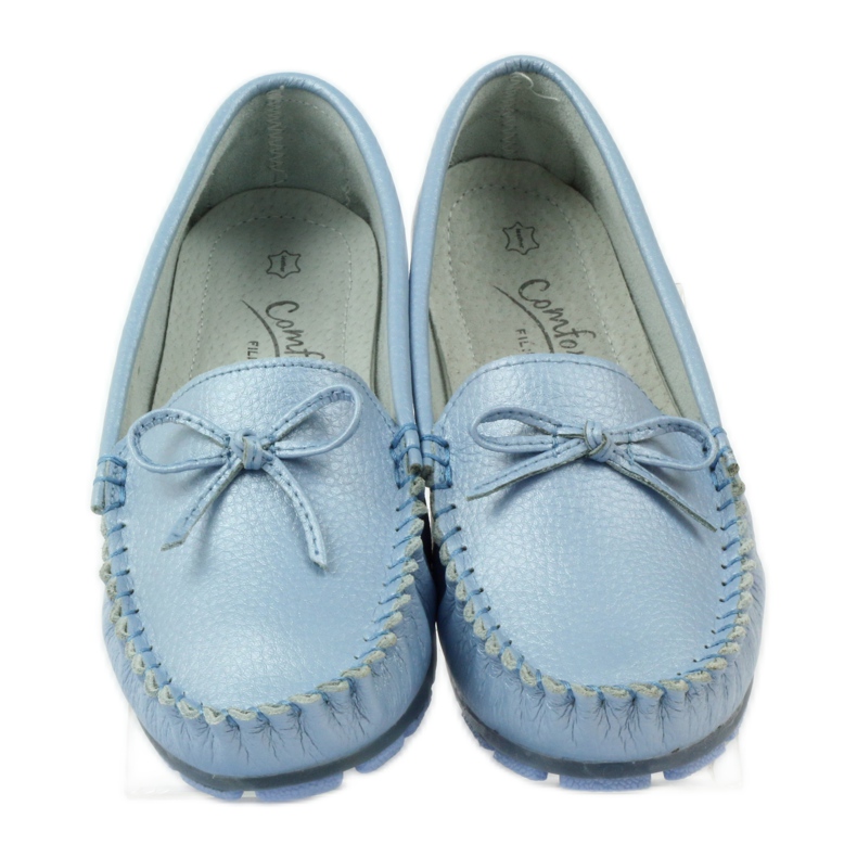 Mocassini in pelle con fiocco Filippo 004 blu 4