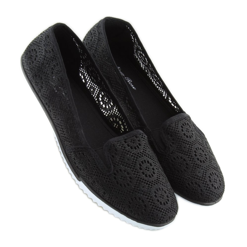 Slipony in pizzo nero MN70 nero 1
