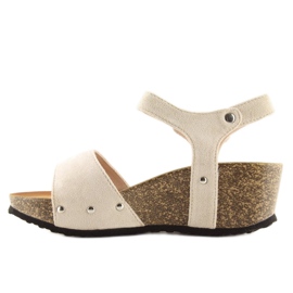 Sandali su una suola in sughero beige beige 2