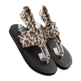 Sandali in cotone leopardato DD82P Leopard marrone 1
