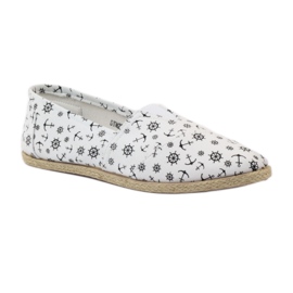 McKey Espadrillas ballerine con fantasia bianca nero 1