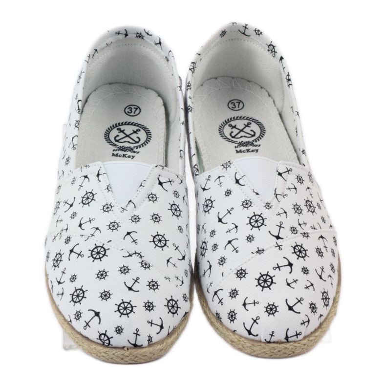 McKey Espadrillas ballerine con fantasia bianca nero 4