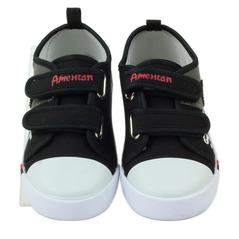 American Club Sneakers da bambino americane sneakers in pelle rosso grigio nero 4