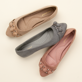 Ideal Shoes Eleganti ballerine beige 1