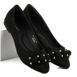 Ideal Shoes Ballerine nere alla moda nero 2