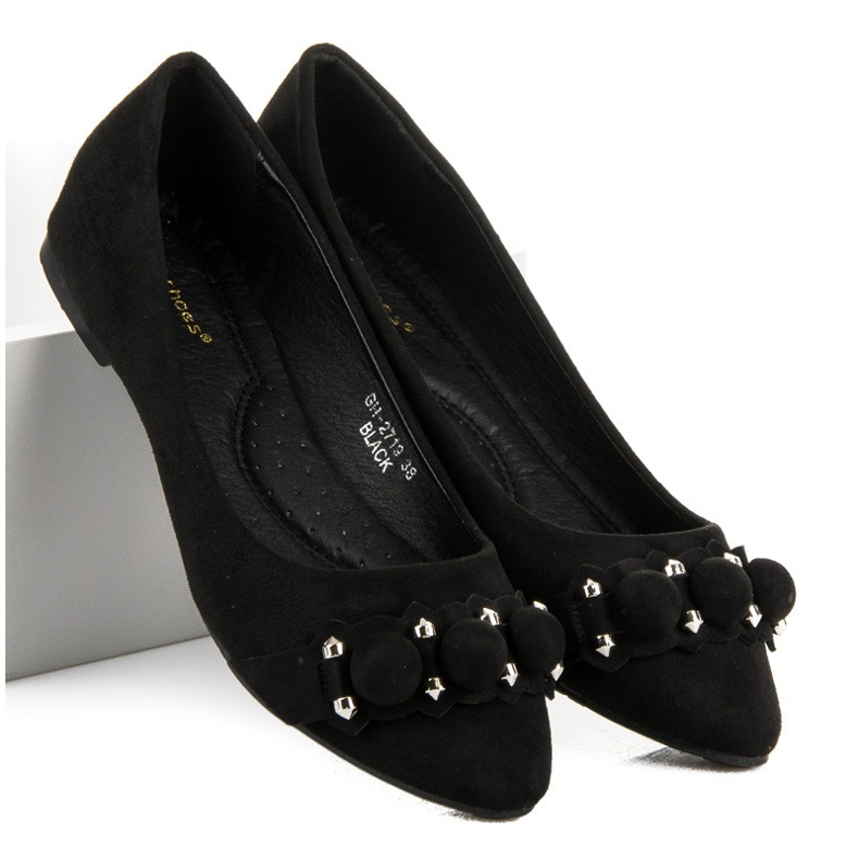 Ideal Shoes Ballerine nere alla moda nero 2