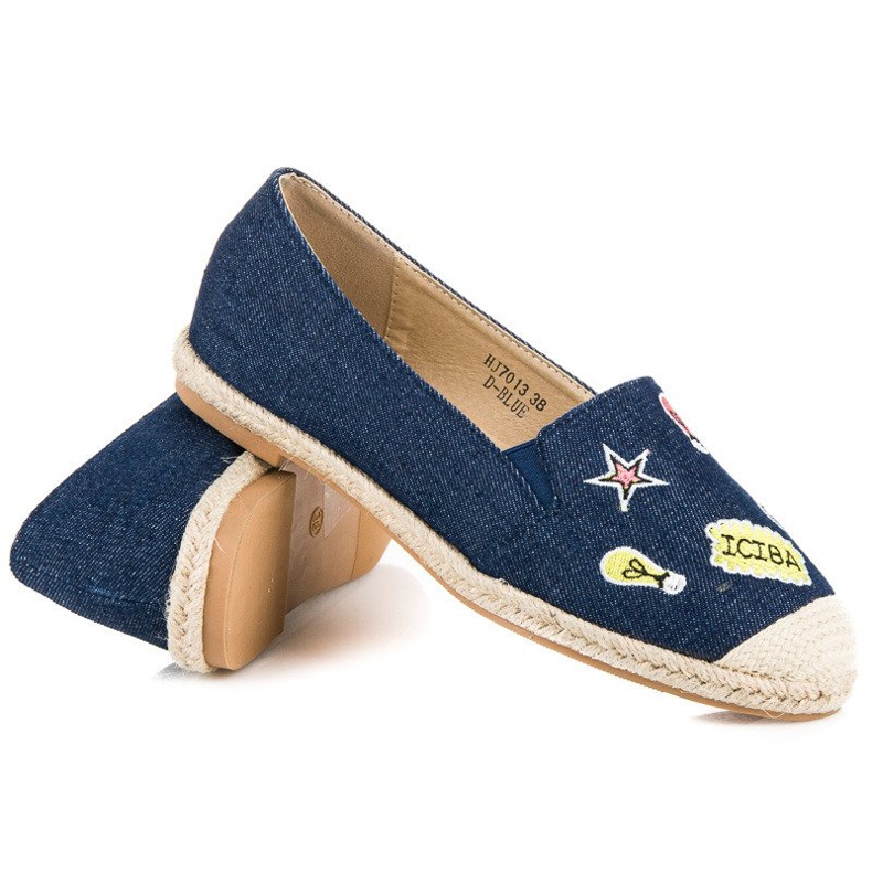 Sweet Shoes Espadrillas in denim con toppe blu navy 2