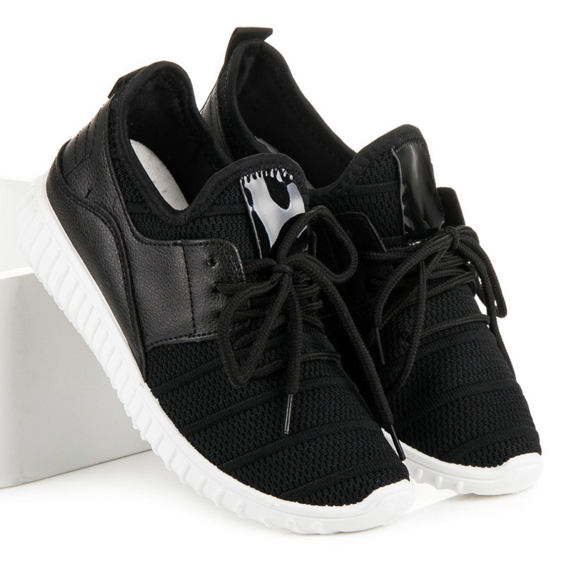 Sneakers nere senza lacci nero 1