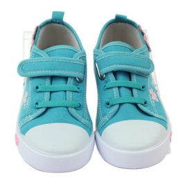 American Club Sneakers cuore americano con sottopiede in pelle verde blu 4
