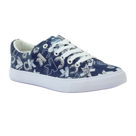 American Club Sneaker americane in denim glitterato blu navy 1