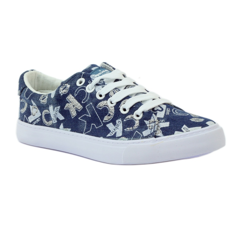 American Club Sneaker americane in denim glitterato blu navy 1