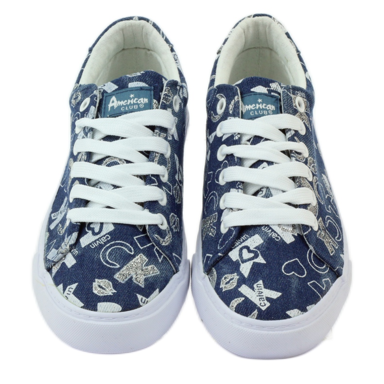 American Club Sneaker americane in denim glitterato blu navy 4