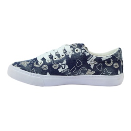 Sneakers da donna in denim con glitter american clublh18 blu navy 2
