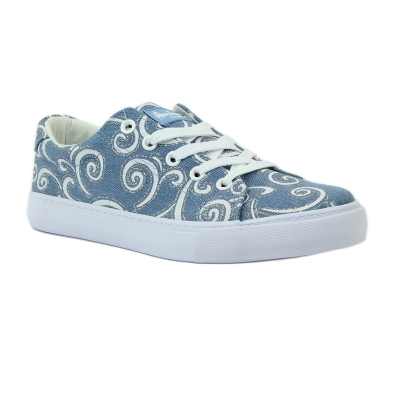 American Club Sneaker americane in denim glitterato blu 1