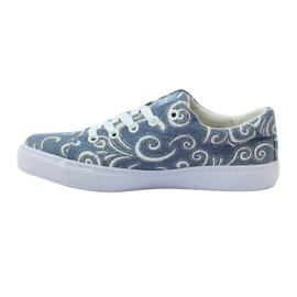 American Club Sneaker americane in denim glitterato blu 2