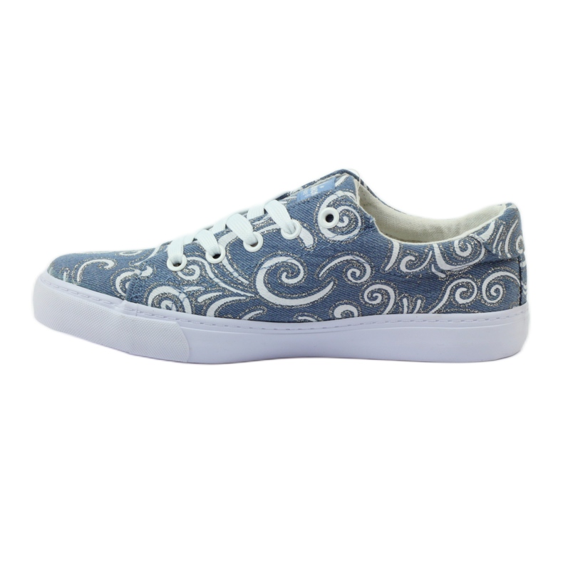 American Club Sneaker americane in denim glitterato blu 2
