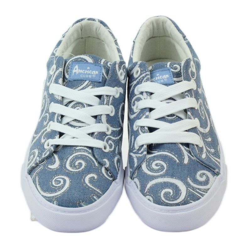 American Club Sneaker americane in denim glitterato blu 4