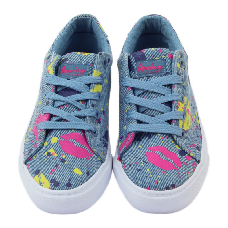 American Club Sneakers sneakers in denim in bocca americana blu 4
