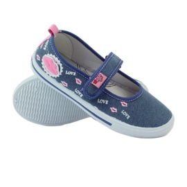 American Club Sneakers in bocca con sottopiede in pelle americana blu rosa 3
