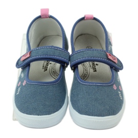 American Club Sneakers in bocca con sottopiede in pelle americana blu rosa 4