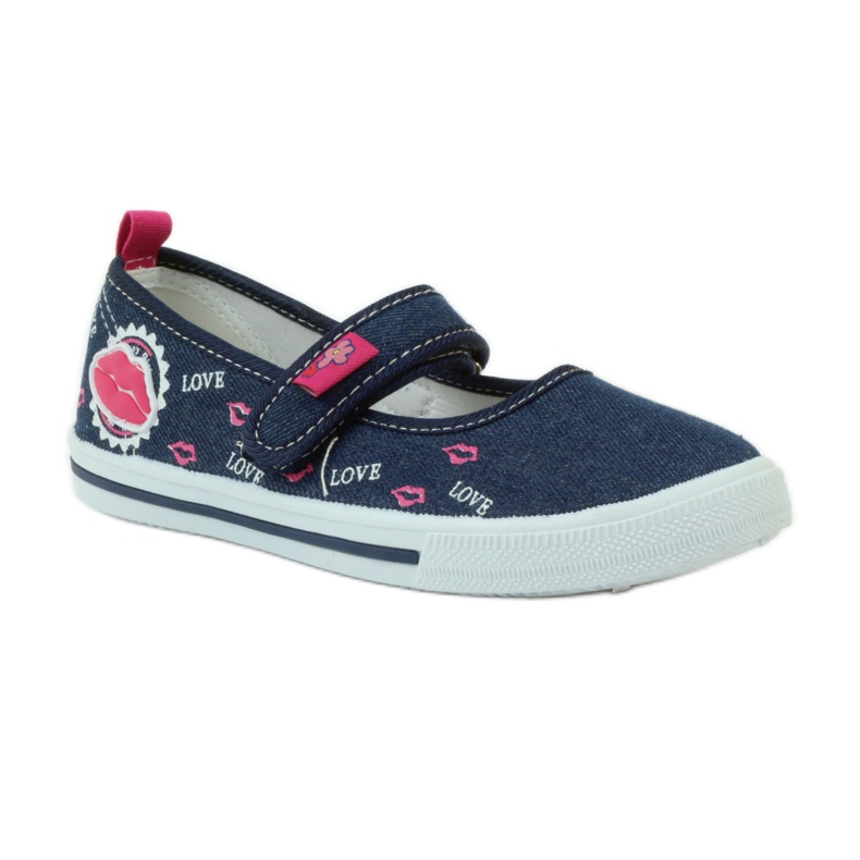 American Club Sneakers in bocca con sottopiede in pelle americana blu navy rosa 1