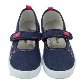 American Club Sneakers in bocca con sottopiede in pelle americana blu navy rosa 4