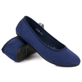 Ballerine in tessuto blu navy 1