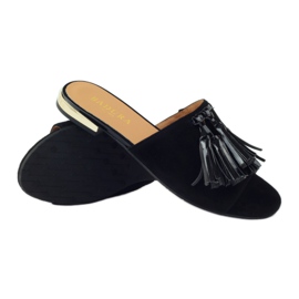 Ciabatte nere con frange Badura 5133 nere nero giallo 3