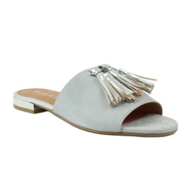 Ciabatte con frange Badura 5133 grigio 1