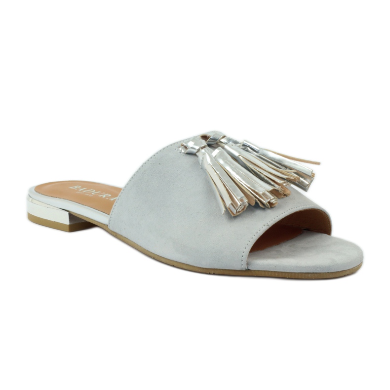 Ciabatte con frange Badura 5133 grigio 1