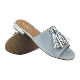 Ciabatte con frange Badura 5133 grigio 3