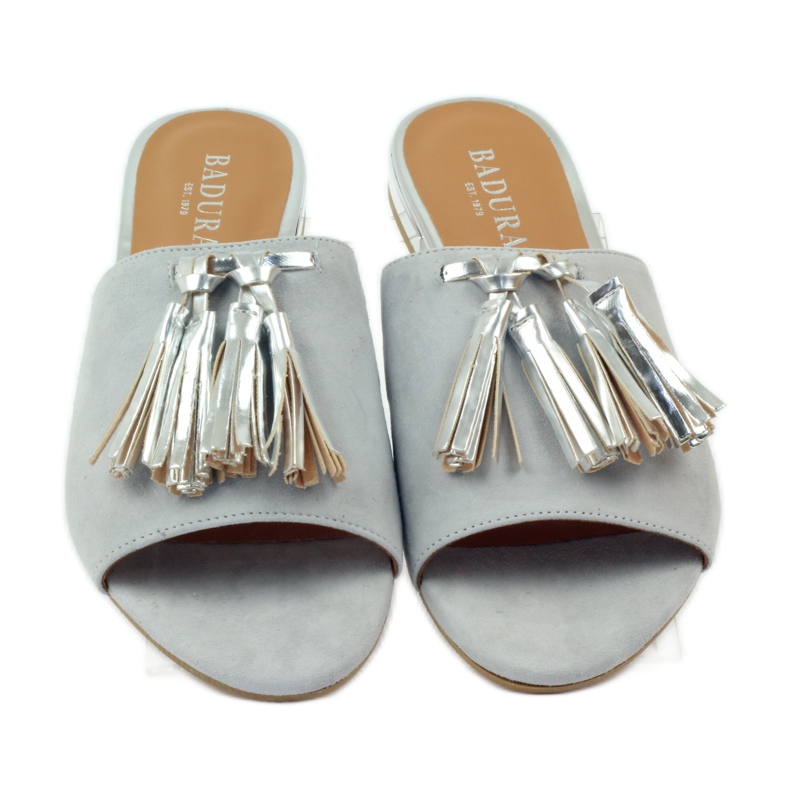 Ciabatte con frange Badura 5133 grigio 4