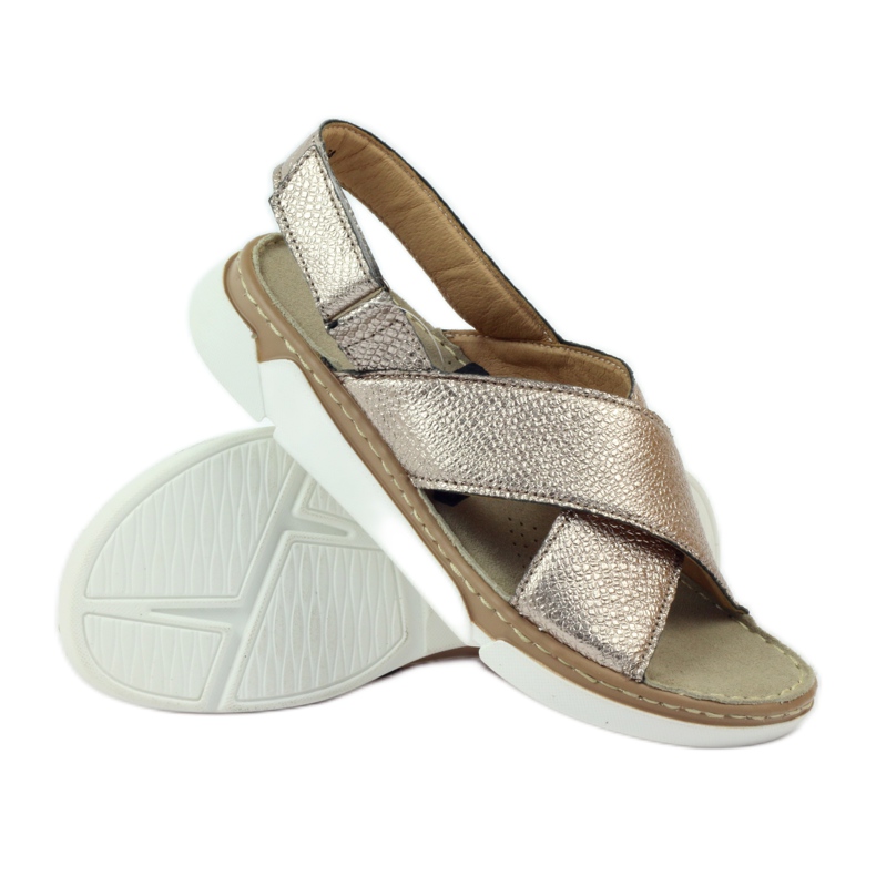 Filippo Comodi sandali dorati con velcro d'oro 3