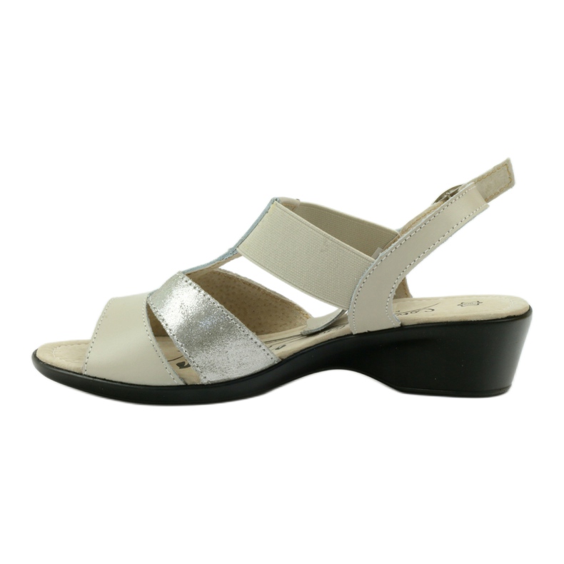 Filippo Comodi sandali con zeppa in pelle beige argento 2