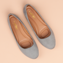 Comode ballerine in suede grigio 1