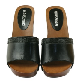 M.Daszyński Daszyńciabatte da sci con zeppa con zirconi nero 4